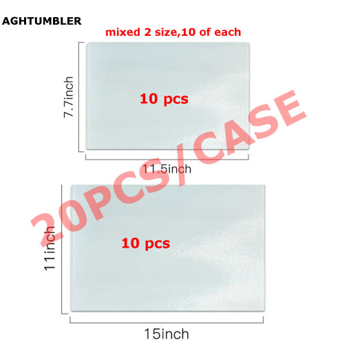 US warehouse tempered glass sublimation cutting chopping board