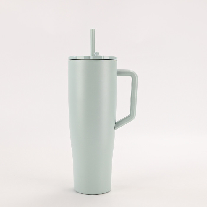 China Warehouse 40oz V5 Powder Coated Stainless Steel Tumbler with straw