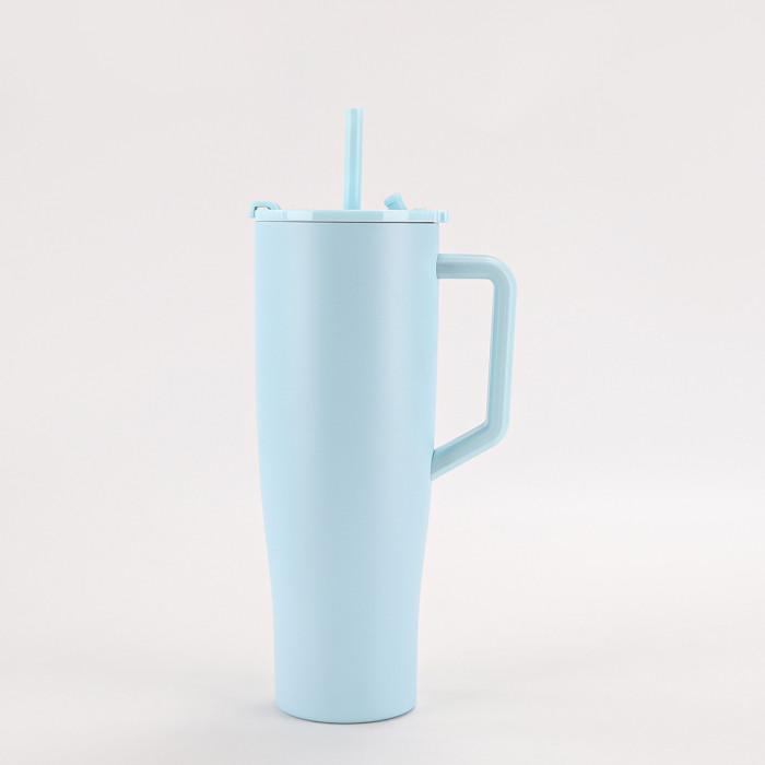 China Warehouse 40oz V5 Powder Coated Stainless Steel Tumbler with straw