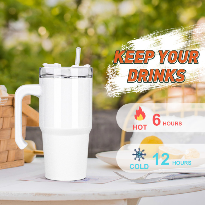 Clearance Sale US Warehouse 20oz Sublimation White Blank Tumbler with handle