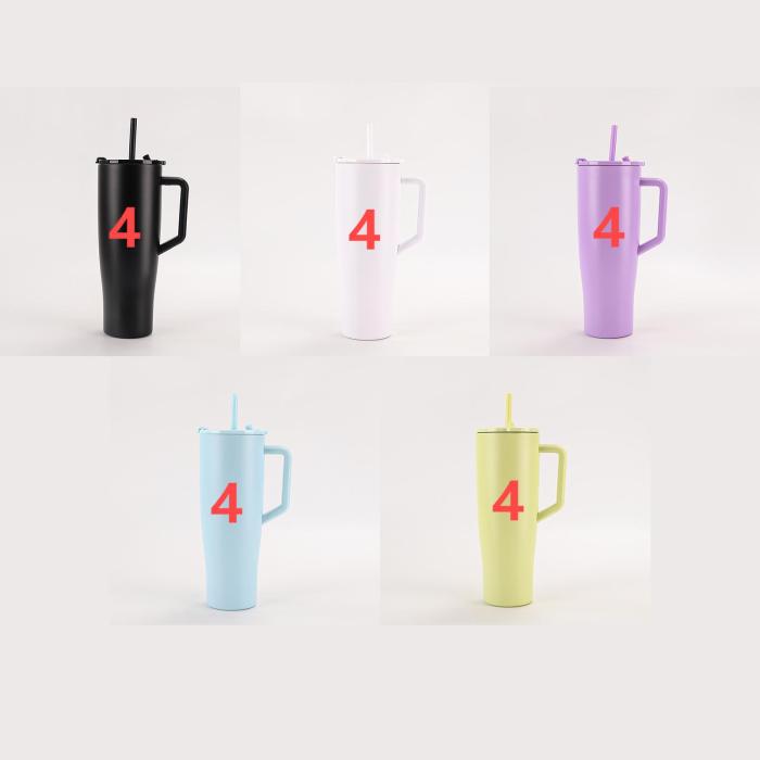 China Warehouse 40oz V5 Powder Coated Stainless Steel Tumbler with straw
