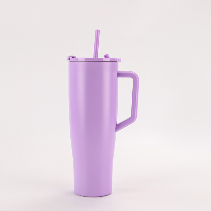 China Warehouse 40oz V5 Powder Coated Stainless Steel Tumbler with straw