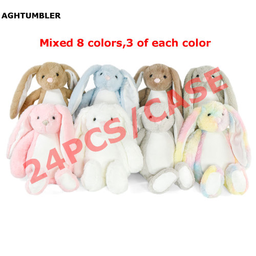 US Warehouse Sublimation Easter Bunny Doll Mixed colors(belly,ears and foot are for sublimation)