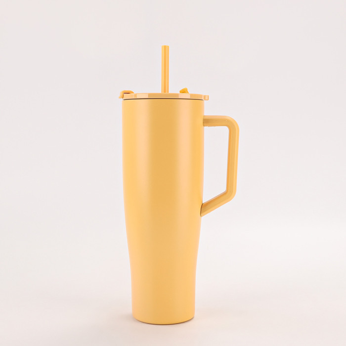 China Warehouse 40oz V5 Powder Coated Stainless Steel Tumbler with straw