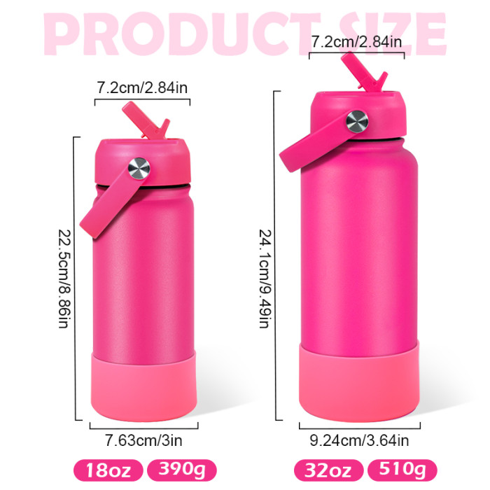 US Warehouse 18oz/32oz Powder Coated  Sports Water Bottle with silicone bottom