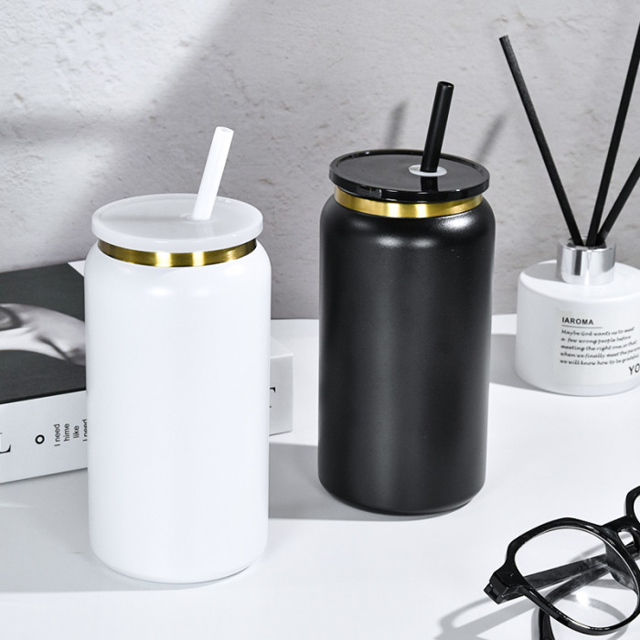 US Warehouse Stainless Steel 16oz Powder Coated Cup with Gold Plated(Not for sublimation) Libby Cups