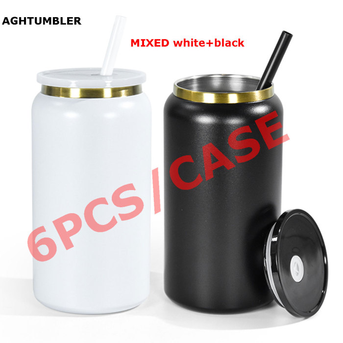 US Warehouse Stainless Steel 16oz Powder Coated Cup with Gold Plated(Not for sublimation) Libby Cups