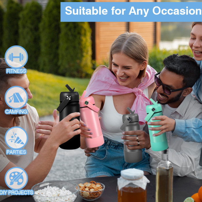 US Warehouse 18oz/32oz Powder Coated  Sports Water Bottle with silicone bottom
