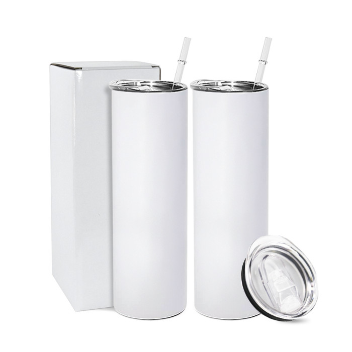 RTS US Warehouse matte flat/round bottom 20oz sublimation straight skinny tumblers