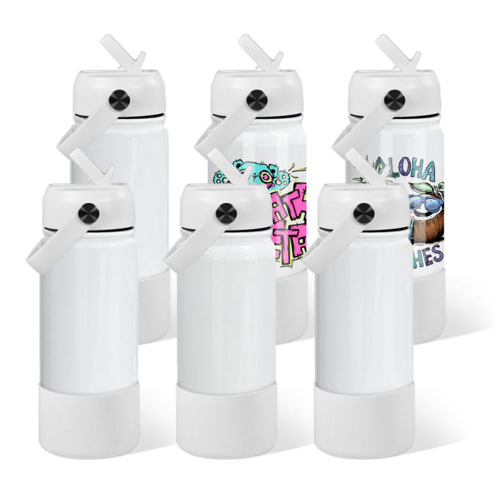 US Warehouse 18oz/32oz Sublimation Sports Water Bottle Silicone Bottom