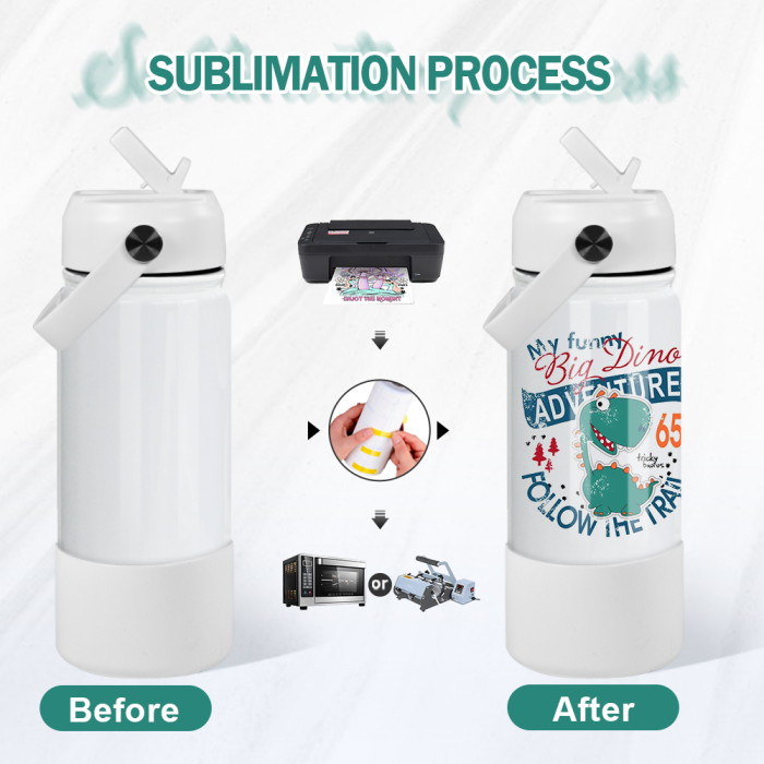 US Warehouse 18oz/32oz Sublimation Sports Water Bottle Silicone Bottom