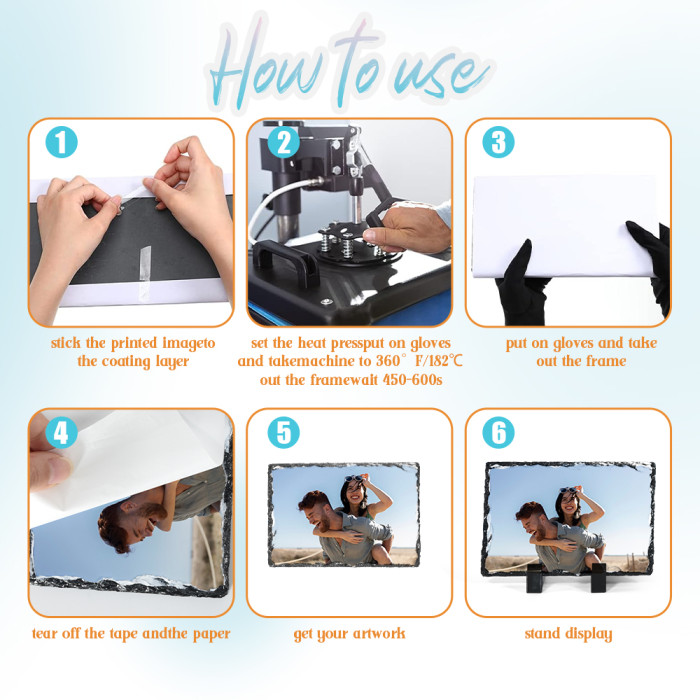 US Warehouse 6*8 in Sublimation blanks rock slate photo slate