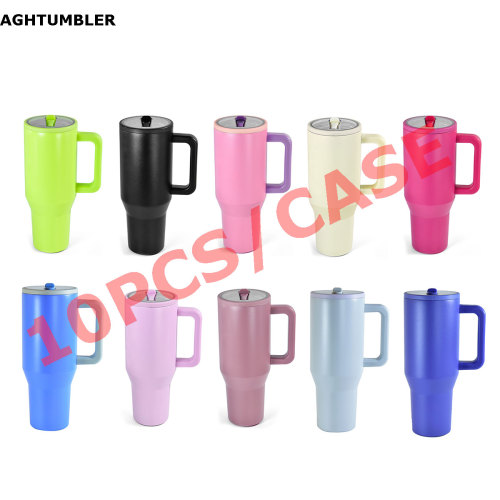 US Warehouse 40OZ powder coated tumblers with flip straw lids(Not for sublimation)