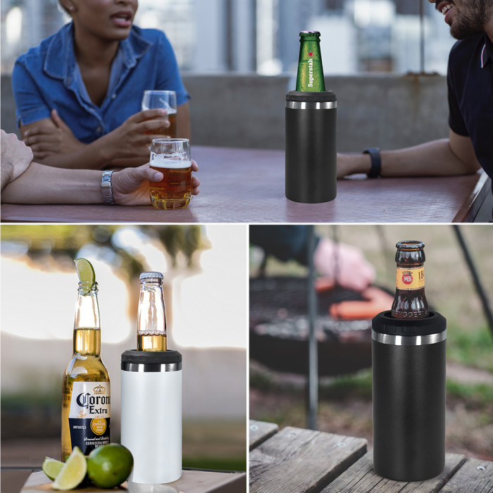 US Warehouse 16oz 4 in 1 Powder Coated Can Cooler with Opener
