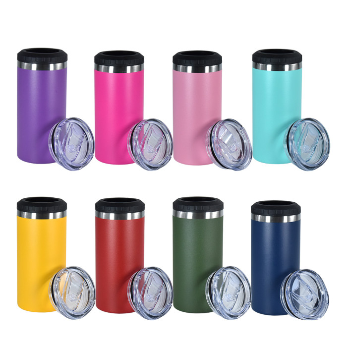 US Warehouse 16oz 4 in 1 Powder Coated Can Cooler with Opener