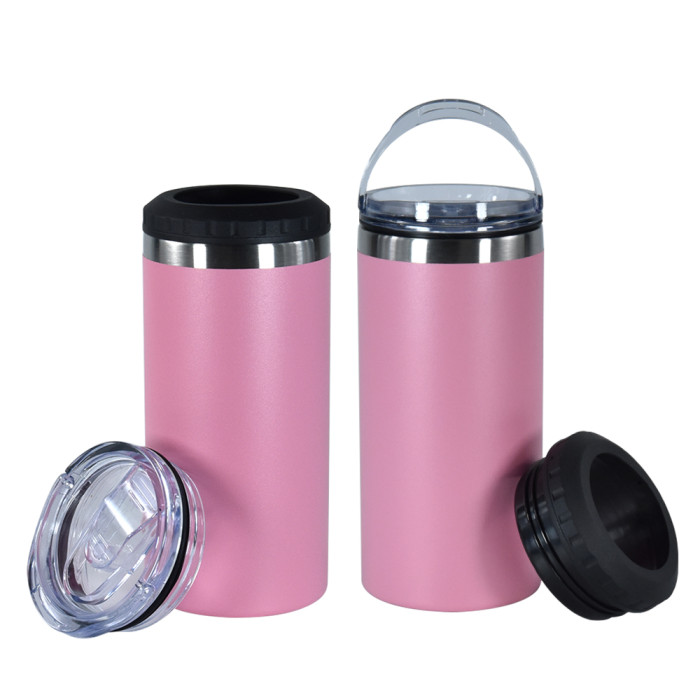 US Warehouse 16oz 4 in 1 Powder Coated Can Cooler with Opener