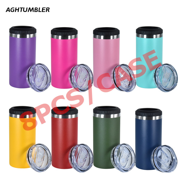 US Warehouse 16oz 4 in 1 Powder Coated Can Cooler with Opener