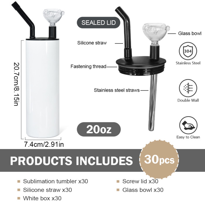 US Warehouse 20oz sublimation hookah tumblers