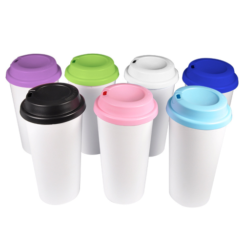 China Warehosue 15oz Double Wall plastic Sublimation Coffee Mugs cup,BPA FREE