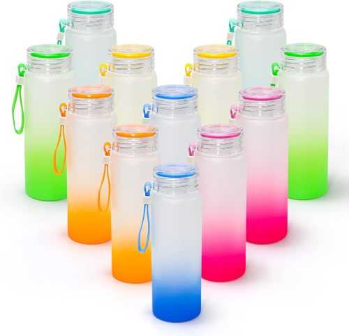 China Warehouse 17oz sublimation glass water bottle mix color