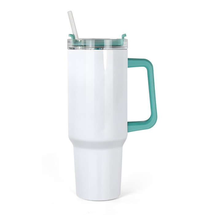 RTS US Warehouse 40OZ sublimation blanks tumblers with colored handle