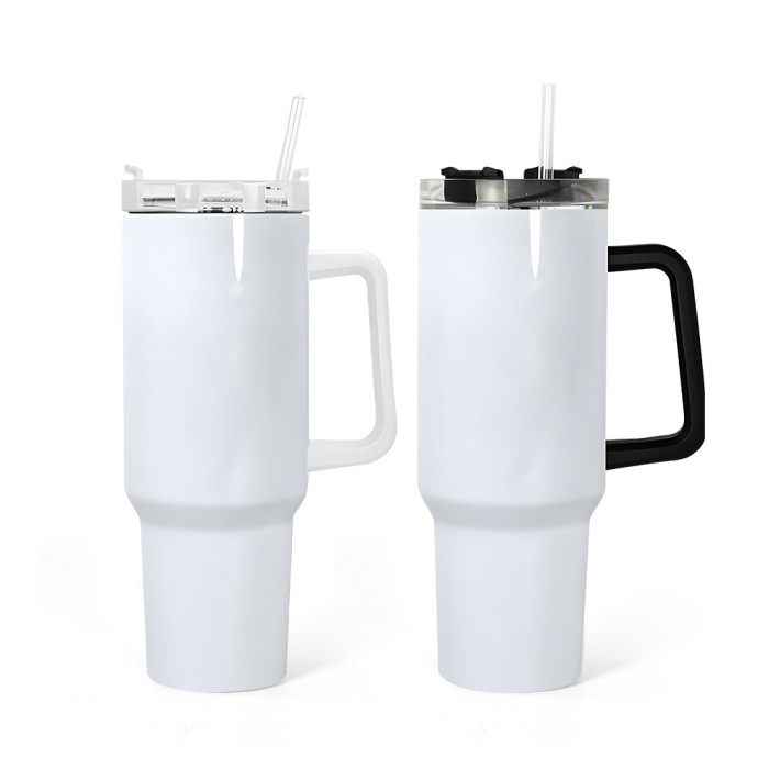 RTS US Warehouse 40OZ white sublimation blanks tumbler with handle
