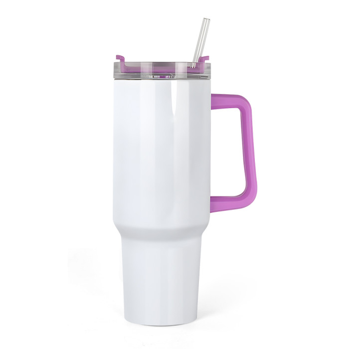 RTS US Warehouse 40OZ sublimation blanks tumblers with colored handle