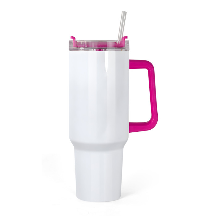 RTS US Warehouse 40OZ sublimation blanks tumblers with colored handle