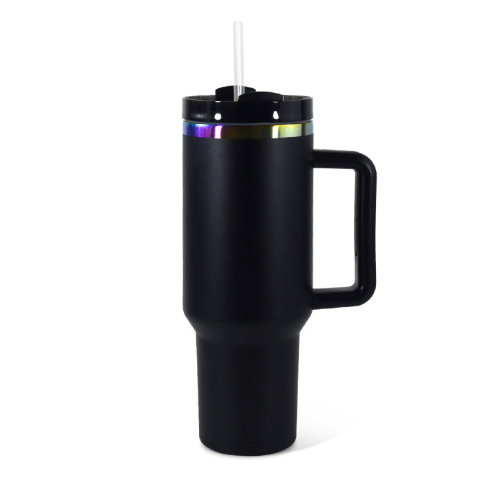 RTS US Warehouse 40OZ powder coated tumbler with rainbow plated(Not for sublimation)