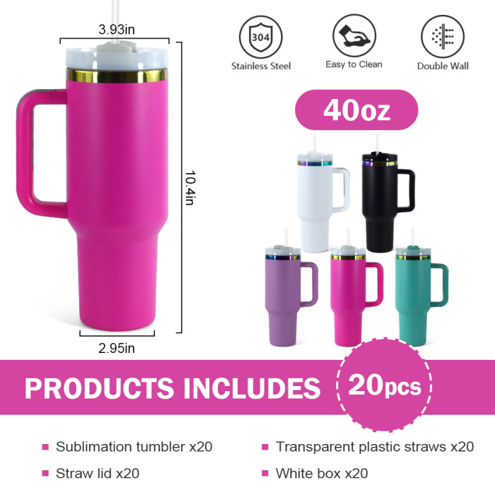 RTS US Warehouse 40OZ powder coated tumbler with rainbow plated(Not for sublimation)