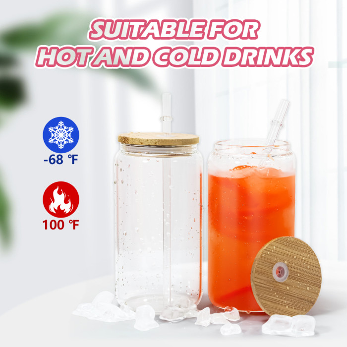 RTS US Warehosue 16oz clear sublimation glass Cup Libby Cups