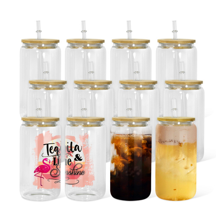 RTS US Warehosue 16oz clear sublimation glass Cup Libby Cups