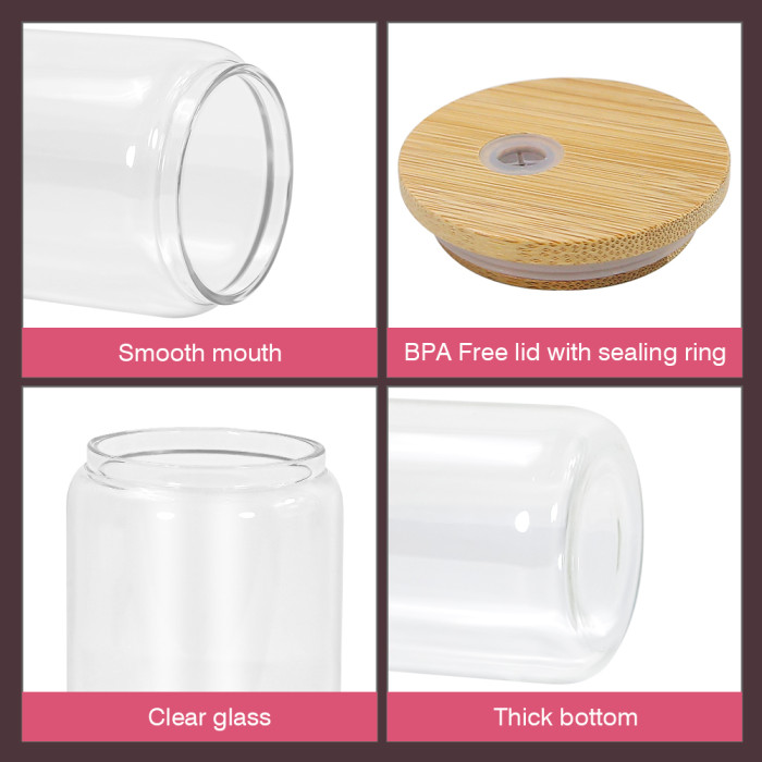 RTS US Warehosue 16oz clear sublimation glass Cup Libby Cups