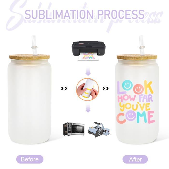 RTS US Warehosue 16oz frosted sublimation glass Cup Libby Cups