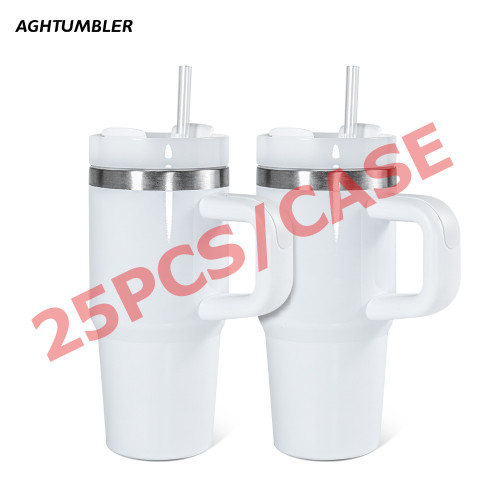 RTS US Warehouse 14oz white sublimation blanks tumbler with handle
