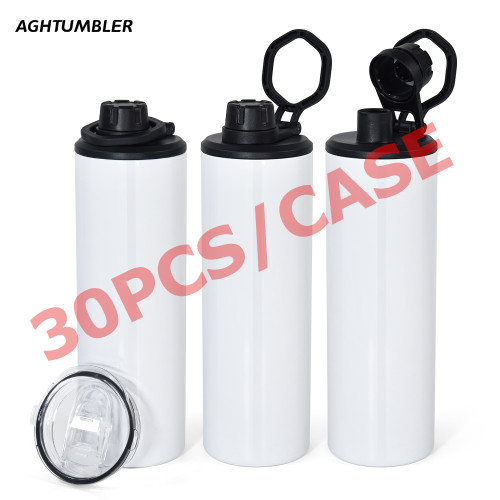 US Warehouse 20oz Sublimation Straight Skinny Tumblers with dual lids