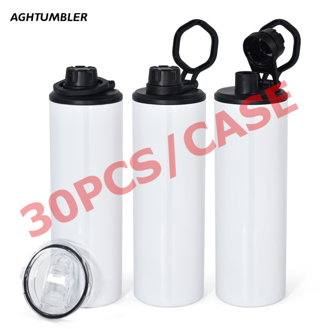 US Warehouse 20oz Sublimation Straight Skinny Tumblers with dual lids