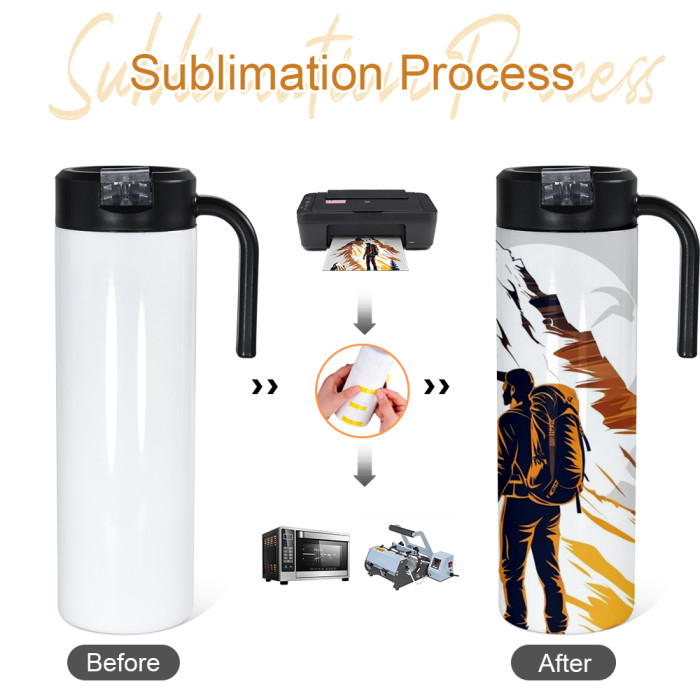 China warehouse 20oz sublimation tumblers with handle lids