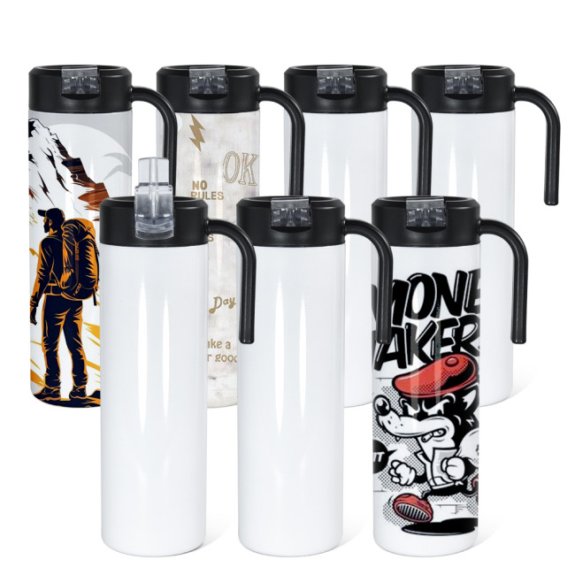 China warehouse 20oz sublimation tumblers with handle lids