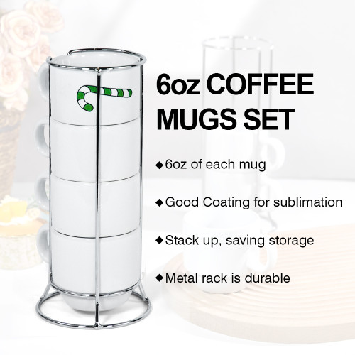 China Warehouse 48pcs 6oz sublimation ceramic coffee mug sets