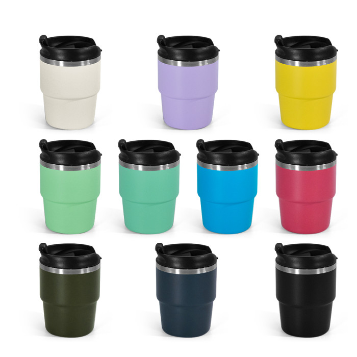 US Warehouse 6oz powder coated coffee mugs mini cups inside with enamel coating