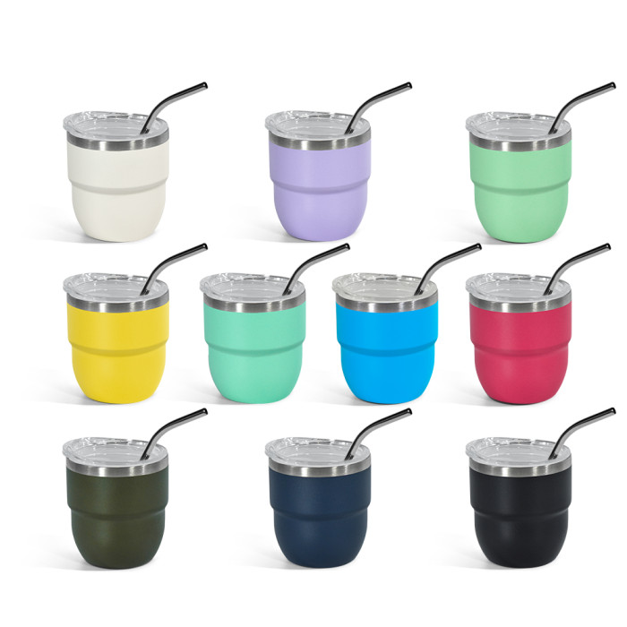 US Warehouse 4oz powder coated coffee mugs mini cups inside with enamel coating