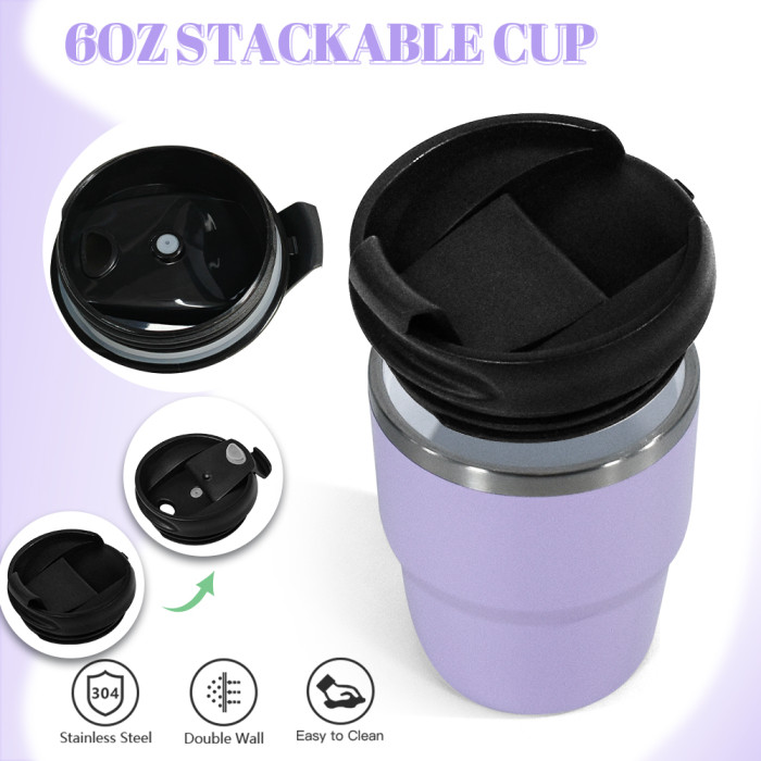 US Warehouse 6oz powder coated coffee mugs mini cups inside with enamel coating