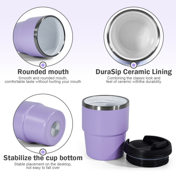 US Warehouse 6oz powder coated coffee mugs mini cups inside with enamel coating