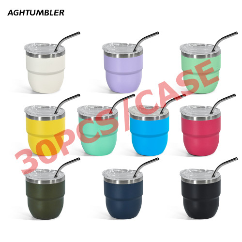 US Warehouse 4oz powder coated coffee mugs mini cups inside with enamel coating