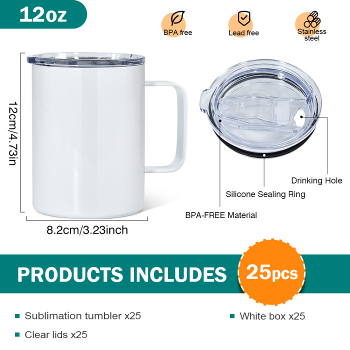 RTS US Warehouse 12oz sublimation coffee Mug with handle