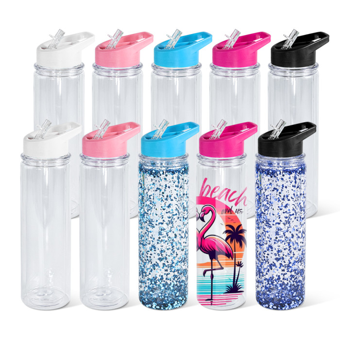 US warehosue Plastic 17oz Snow Globe Kids Bottle with plug,cup BPA FREE