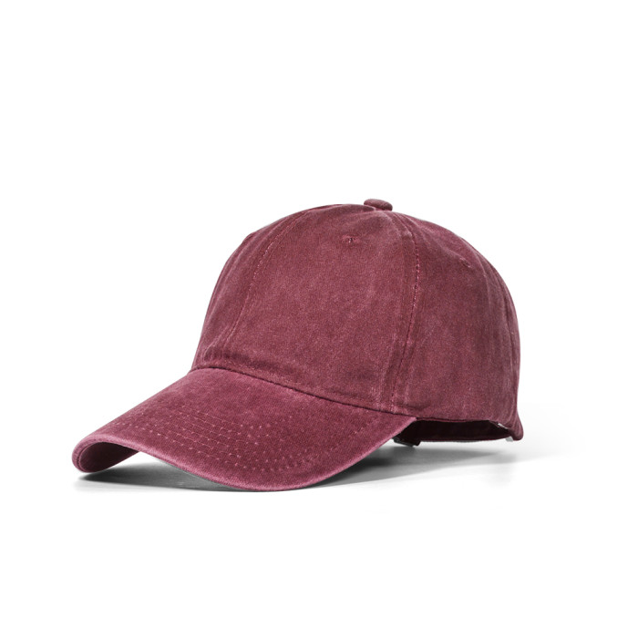 US Warehouse Plain Color 100% Cotton Vintage Adjustable Baseball Cap hats