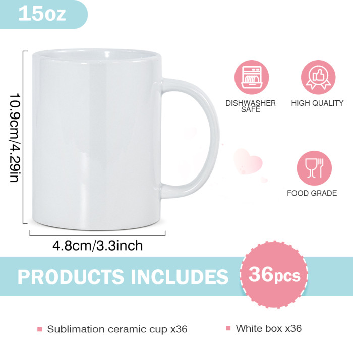 US Warehouse 15oz sublimation ceramic coffee mug