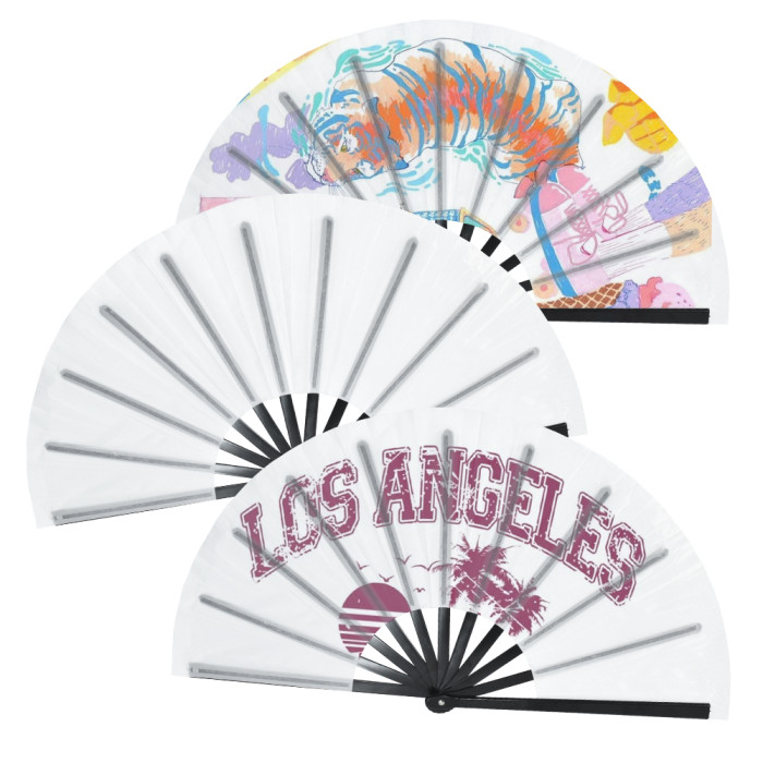 China Warehouse 90pcs 10 inches Sublimation Fans with plastic frame Clacking fan